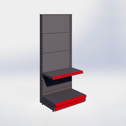 Kopstelling perforatie - H180 x B80 x D47 cm - 2 niveaus - Antraciet