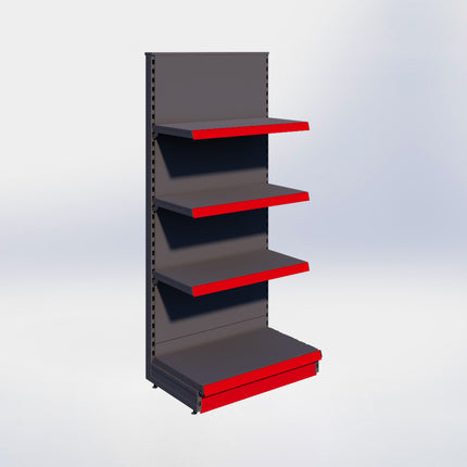 Kopstelling - H180 x B80 x D47 cm - 4 niveaus - Antraciet