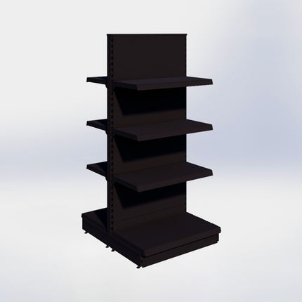 Middenstelling - H180 x B80 x D47 cm - 4 niveaus - Zwart