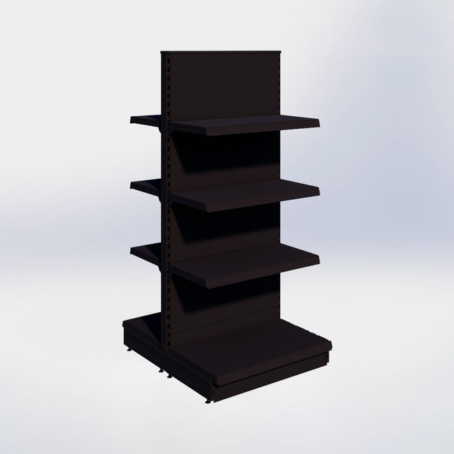 Middenstelling - H180 x B80 x D47 cm - 4 niveaus - Zwart