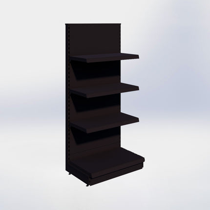 Kopstelling - H180 x B80 x D47 cm - 4 niveaus - Zwart