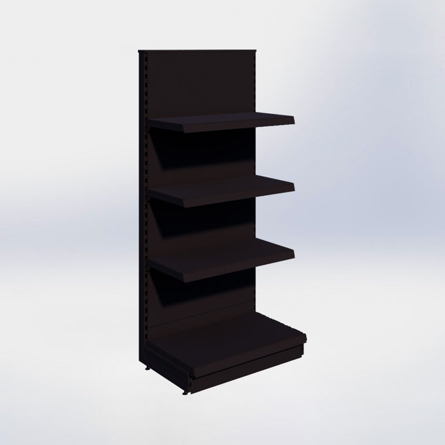 Kopstelling - H180 x B80 x D47 cm - 4 niveaus - Zwart