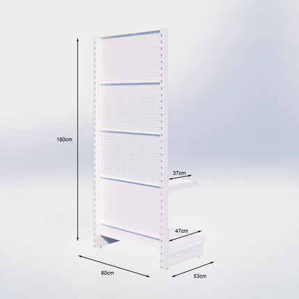 Kopstelling perforatie - H180 x B80 x D47 cm - 2 niveaus - Antraciet