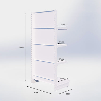Kopstelling - H180 x B80 x D47 cm - 4 niveaus - Antraciet