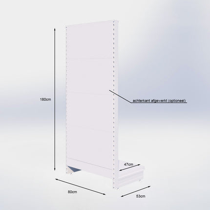 Kopstelling perforatie - H180 x B80 x D47 cm - 1 niveau - Antraciet