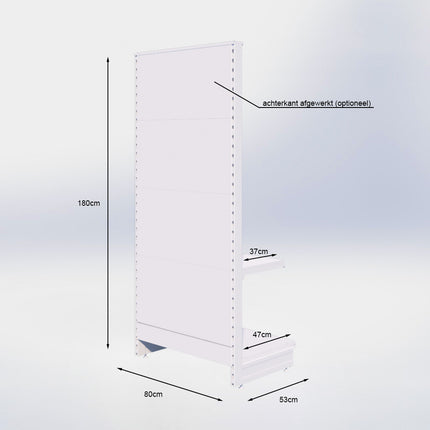 Kopstelling perforatie - H180 x B80 x D47 cm - 2 niveaus - Antraciet