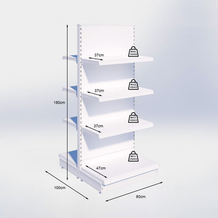 Middenstelling - H180 x B80 x D47 cm - 4 niveaus - Antraciet