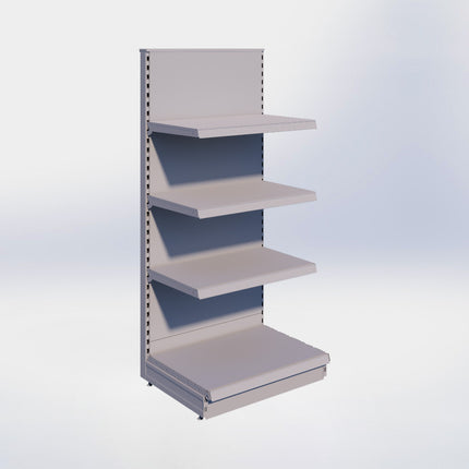 Kopstelling - H180 x B80 x D57 cm - 4 niveaus - Grijs