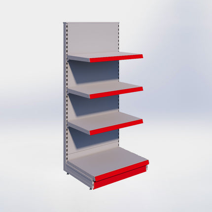 Kopstelling - H180 x B80 x D57 cm - 4 niveaus - Grijs