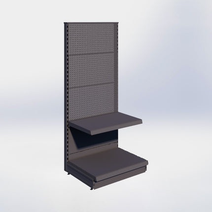 Kopstelling perforatie - H180 x B80 x D57 cm - 2 niveaus - Antraciet