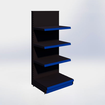 Kopstelling - H180 x B80 x D57 cm - 4 niveaus - Zwart