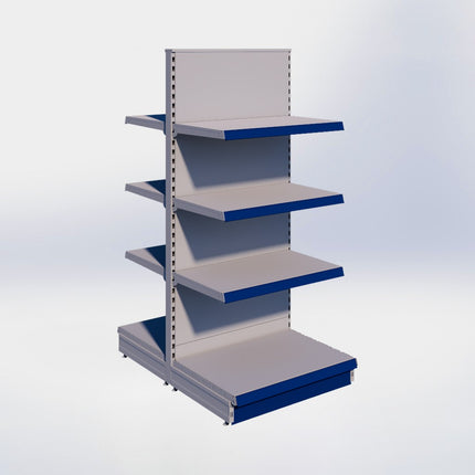 Middenstelling - H180 x B80 x D57 cm - 4 niveaus - Grijs