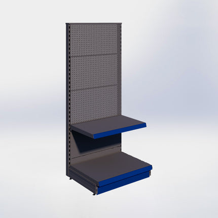 Kopstelling perforatie - H180 x B80 x D57 cm - 2 niveaus - Antraciet