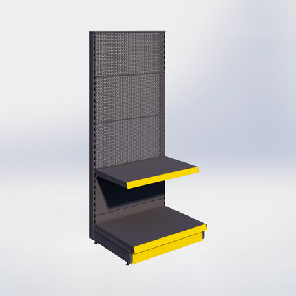 Kopstelling perforatie - H180 x B80 x D57 cm - 2 niveaus - Antraciet