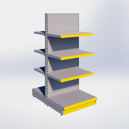 Middenstelling - H180 x B80 x D57 cm - 4 niveaus - Grijs