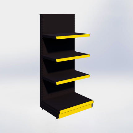 Kopstelling - H180 x B80 x D57 cm - 4 niveaus - Zwart