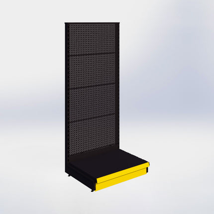 Kopstelling perforatie - H180 x B80 x D57 cm - 1 niveau - Zwart