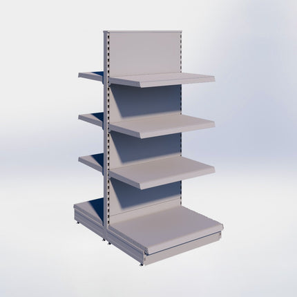 Middenstelling - H180 x B80 x D57 cm - 4 niveaus - Grijs