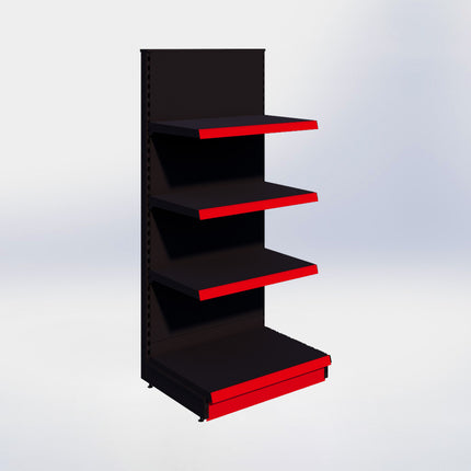 Kopstelling - H180 x B80 x D57 cm - 4 niveaus - Zwart