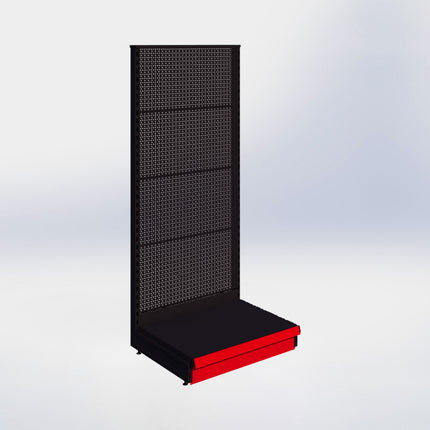 Kopstelling perforatie - H180 x B80 x D57 cm - 1 niveau - Zwart