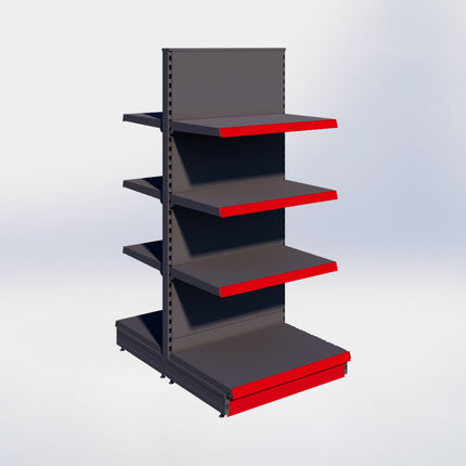 Middenstelling - H180 x B80 x D57 cm - 4 niveaus - Antraciet