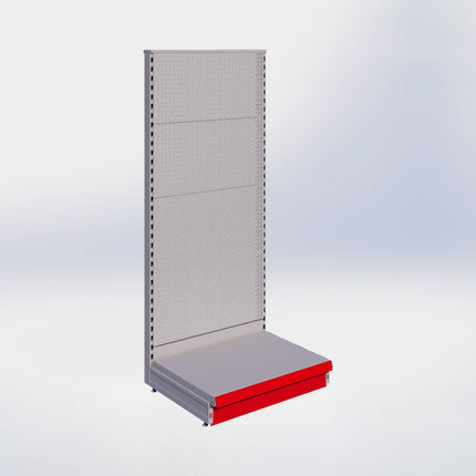 Kopstelling perforatie - H180 x B80 x D57 cm - 1 niveau - Grijs