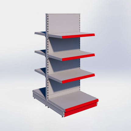 Middenstelling - H180 x B80 x D57 cm - 4 niveaus - Grijs