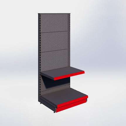 Kopstelling perforatie - H180 x B80 x D57 cm - 2 niveaus - Antraciet