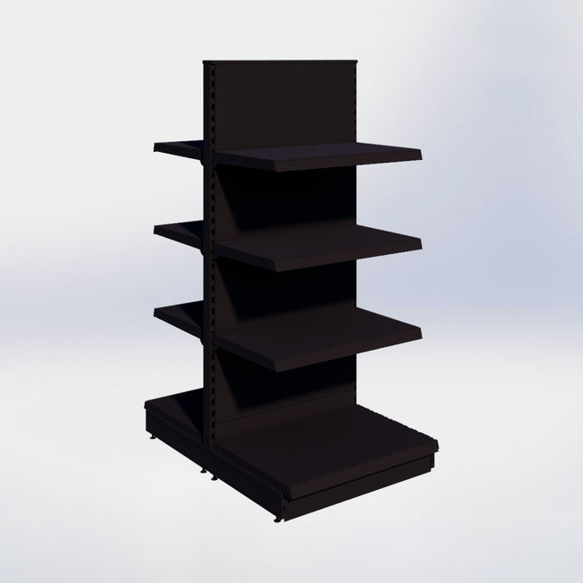 Middenstelling - H180 x B80 x D57 cm - 4 niveaus - Zwart