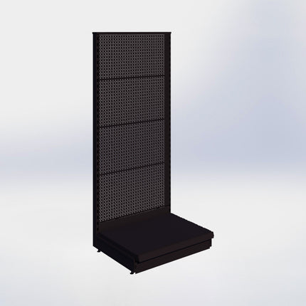 Kopstelling perforatie - H180 x B80 x D57 cm - 1 niveau - Zwart