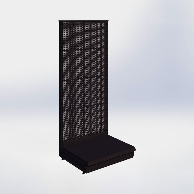 Kopstelling perforatie - H180 x B80 x D57 cm - 1 niveau - Zwart