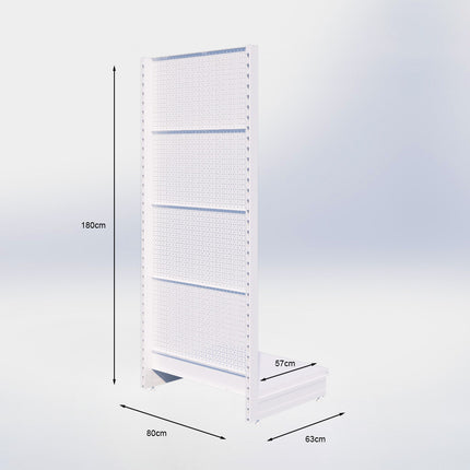 Kopstelling perforatie - H180 x B80 x D57 cm - 1 niveau - Grijs