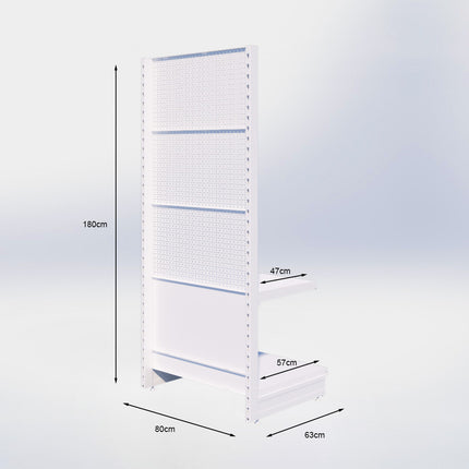 Kopstelling perforatie - H180 x B80 x D57 cm - 2 niveaus - Antraciet