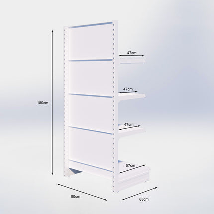 Kopstelling - H180 x B80 x D57 cm - 4 niveaus - Zwart