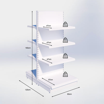 Middenstelling - H180 x B80 x D57 cm - 4 niveaus - Antraciet