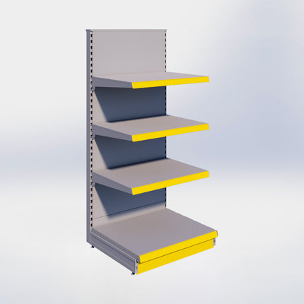 Kopstelling - H180 x B80 x D67 cm - 4 niveaus - Grijs