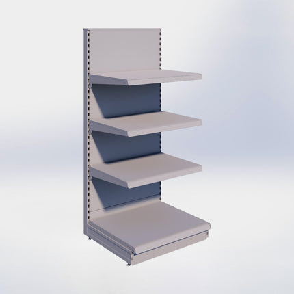 Kopstelling - H180 x B80 x D67 cm - 4 niveaus - Grijs