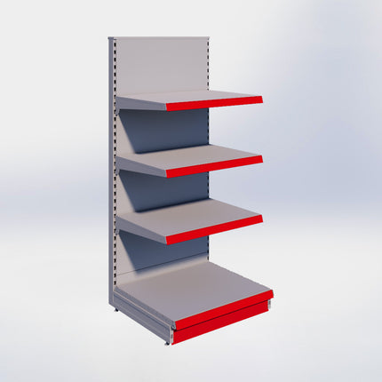 Kopstelling - H180 x B80 x D67 cm - 4 niveaus - Grijs