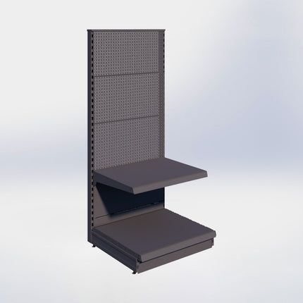 Kopstelling perforatie - H180 x B80 x D67 cm - 2 niveaus - Antraciet