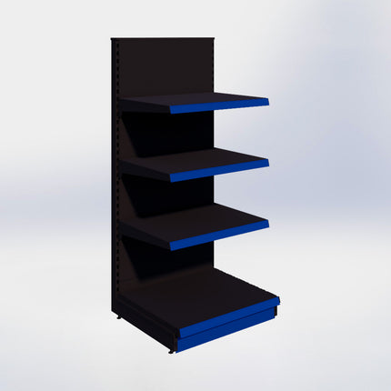 Kopstelling - H180 x B80 x D67 cm - 4 niveaus - Zwart