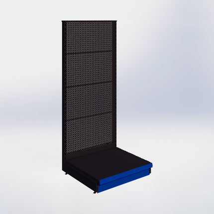 Kopstelling perforatie - H180 x B80 x D67 cm - 1 niveau - Zwart