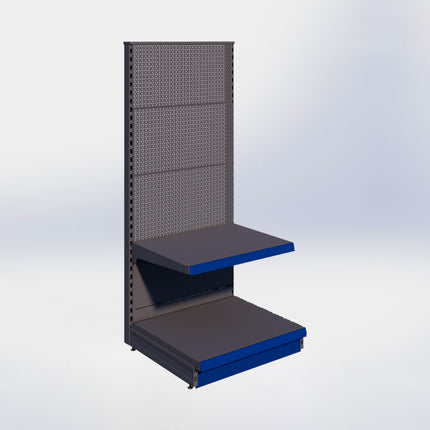 Kopstelling perforatie - H180 x B80 x D67 cm - 2 niveaus - Antraciet