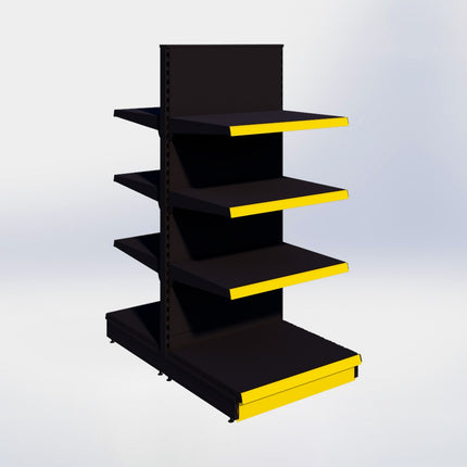 Middenstelling - H180 x B80 x D67 cm - 4 niveaus - Zwart