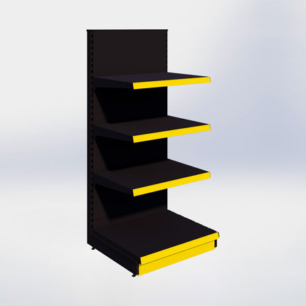 Kopstelling - H180 x B80 x D67 cm - 4 niveaus - Zwart