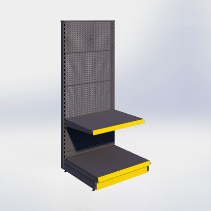 Kopstelling perforatie - H180 x B80 x D67 cm - 2 niveaus - Antraciet