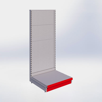 Kopstelling perforatie - H180 x B80 x D67 cm - 1 niveau - Grijs