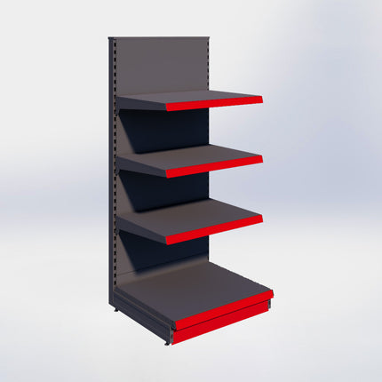 Kopstelling - H180 x B80 x D67 cm - 4 niveaus - Antraciet