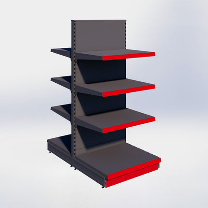 Middenstelling - H180 x B80 x D67 cm - 4 niveaus - Antraciet