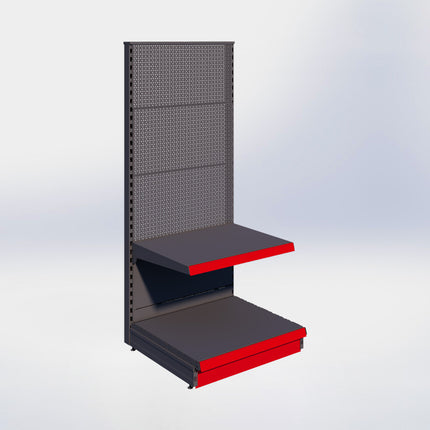 Kopstelling perforatie - H180 x B80 x D67 cm - 2 niveaus - Antraciet