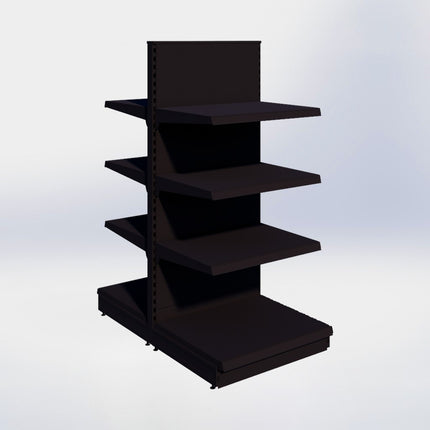 Middenstelling - H180 x B80 x D67 cm - 4 niveaus - Zwart